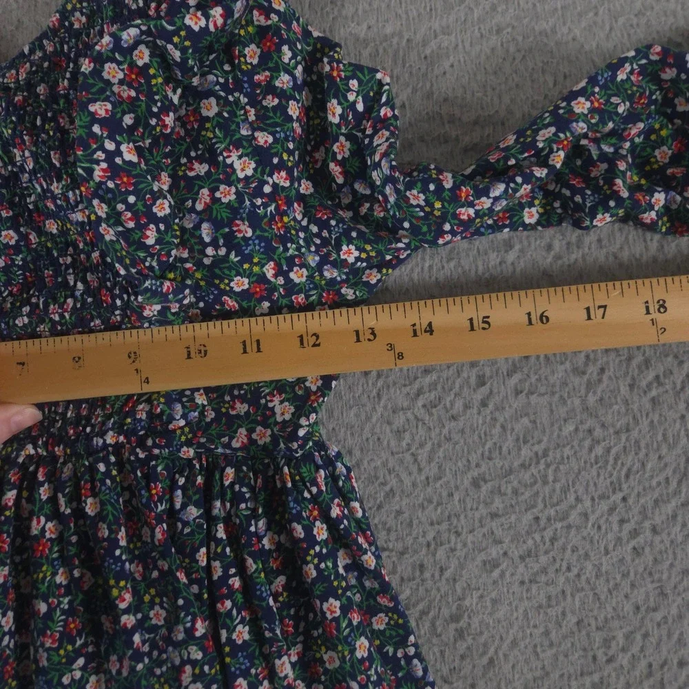 Polo Ralph Lauren Dress Girls M(8-10) Floral Smocked Cotton Jersey Ruffle Tier